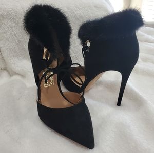 Auth. New Mink Lined Stilettos
